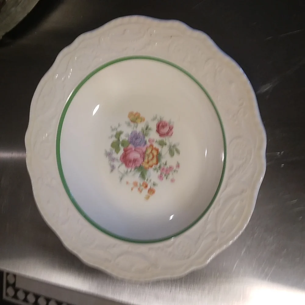 Adam Antique By Steubenville China Soup/Salad Bowl (Will Glow Under Black Light)